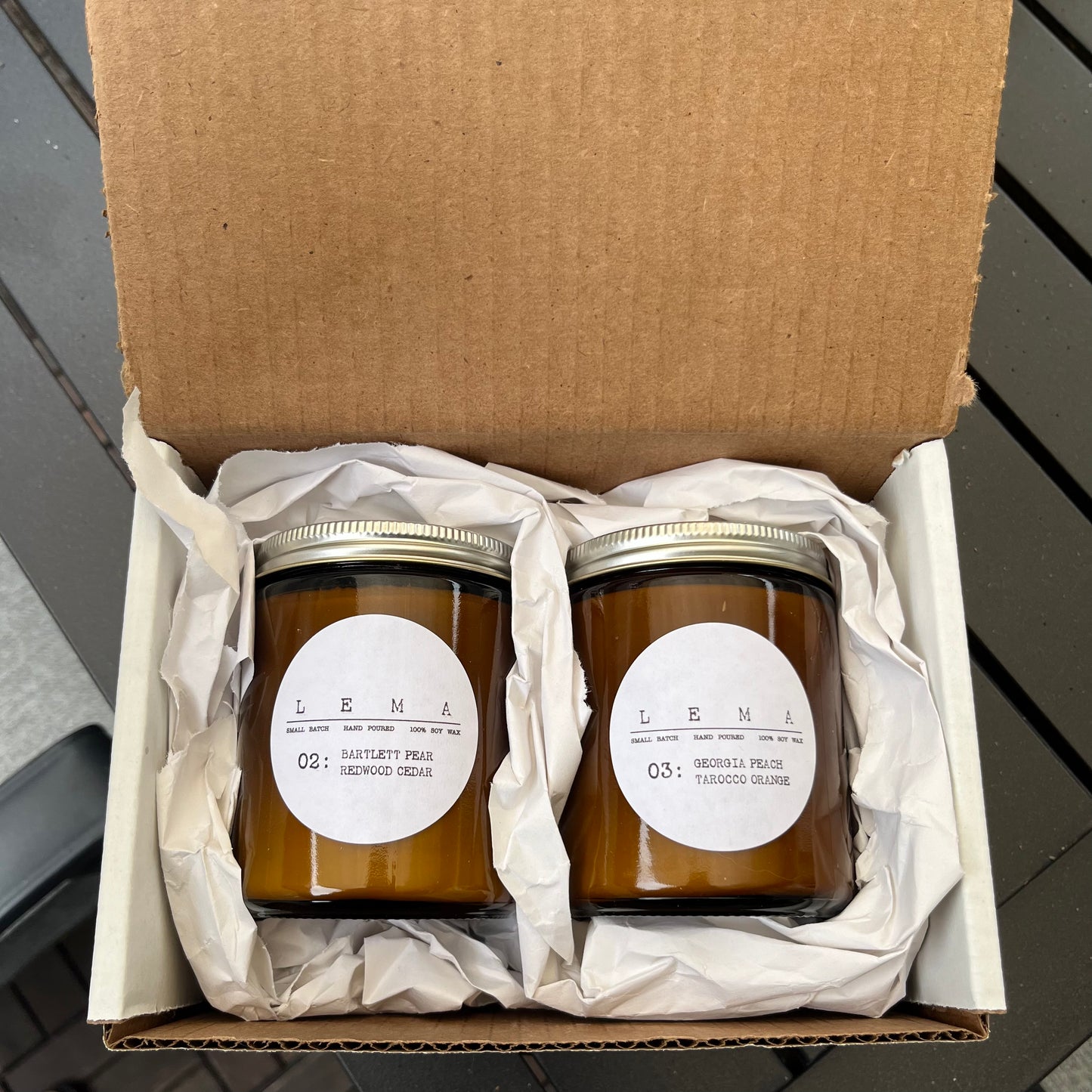 Two Large Candle Gift Box - LEMA CANDLES