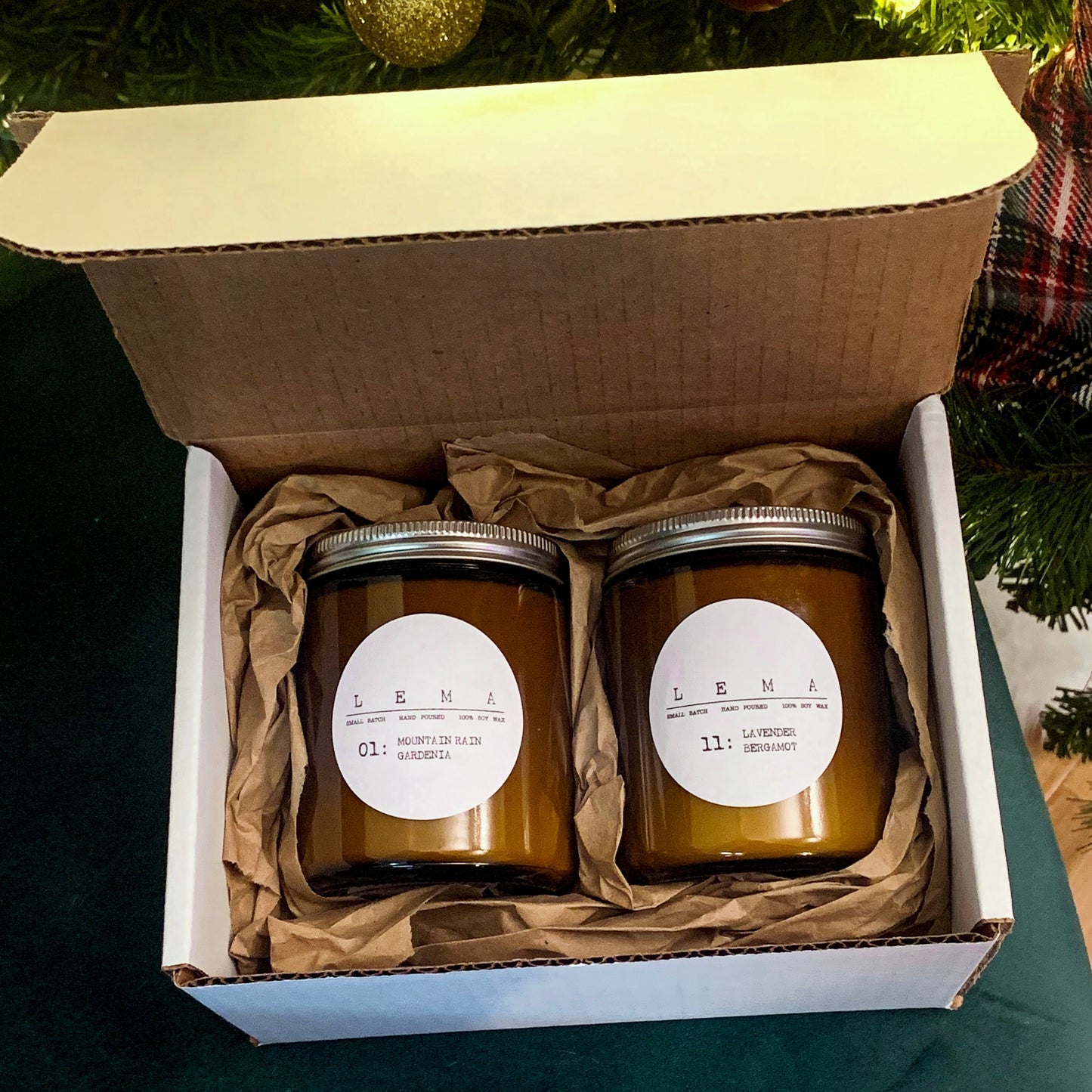Two Large Candle Holiday Gift Box - LEMA CANDLES